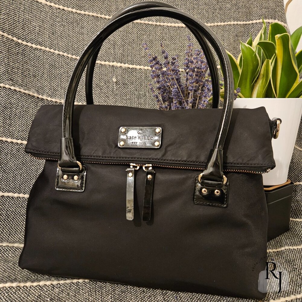 kate spade Carmen Black Nylon Foldover Bag